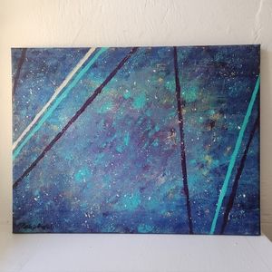 "Explore" original art hand painted acrylic abstract canvas galaxy wall decor
